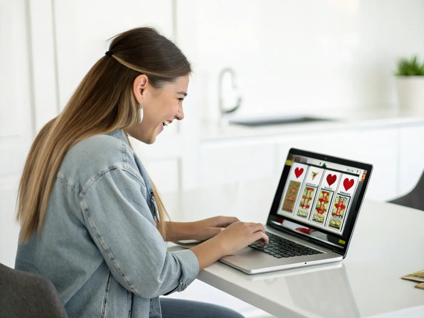 An image of a person studying bbb bet​ game rules on a laptop, with colorful chips and cards on the table, symbolizing the learning process.